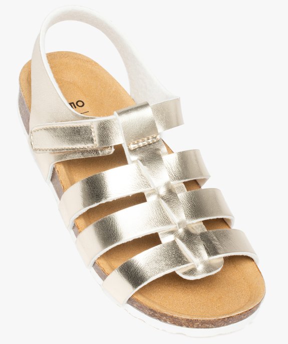 Sandales fille style spartiates à brides métallisées vue5 - GEMO 4G FILLE - GEMO