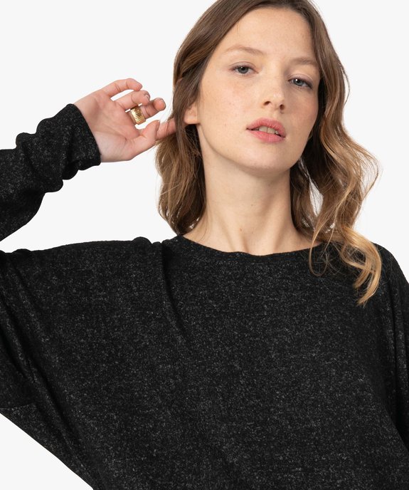 Tee-shirt femme à manches longues en maille vue2 - GEMO(FEMME PAP) - GEMO