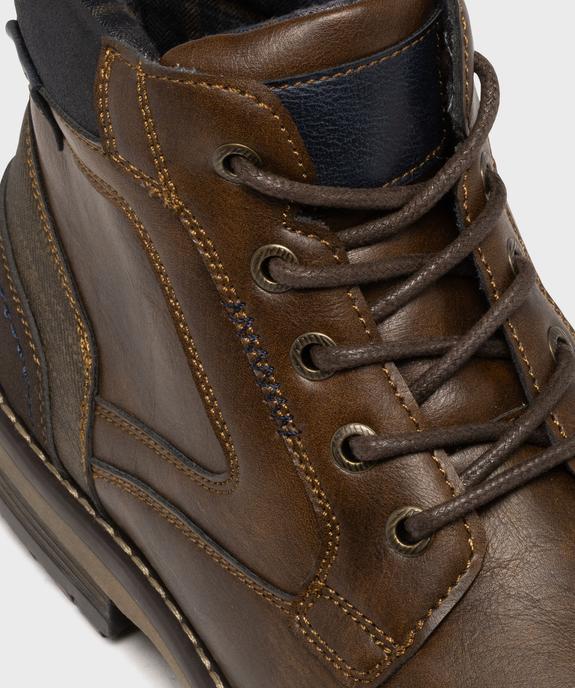 Boots multimatières à lacets et zip homme vue6 - MARIO BALDANO - GEMO