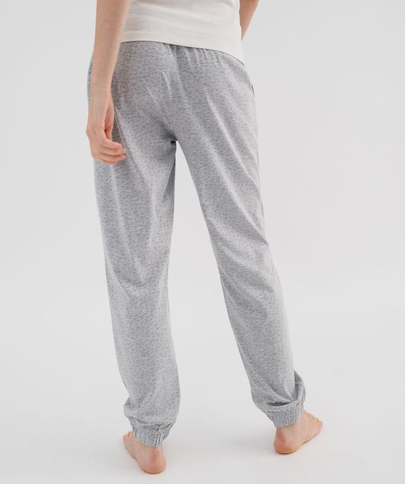 Pantalon de pyjama à pois en jersey de coton femme vue3 - GEMO 4G FEMME - GEMO