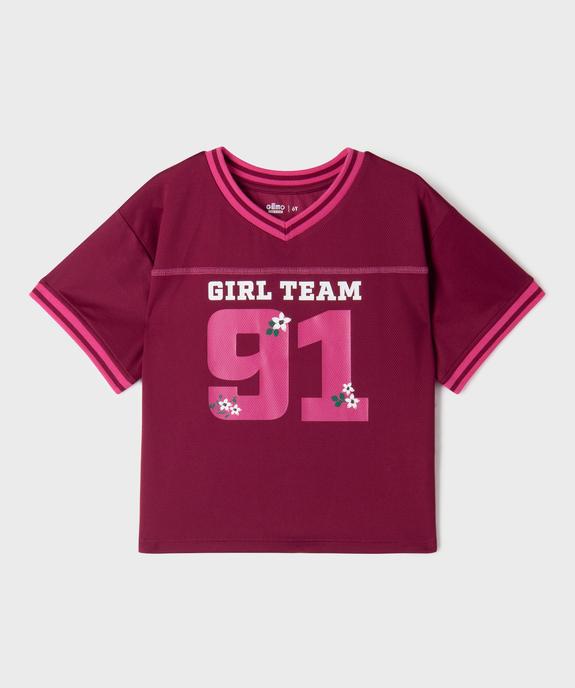 Tee-shirt de sport avec inscription girly fille vue1 - GEMO 4G FILLE - GEMO