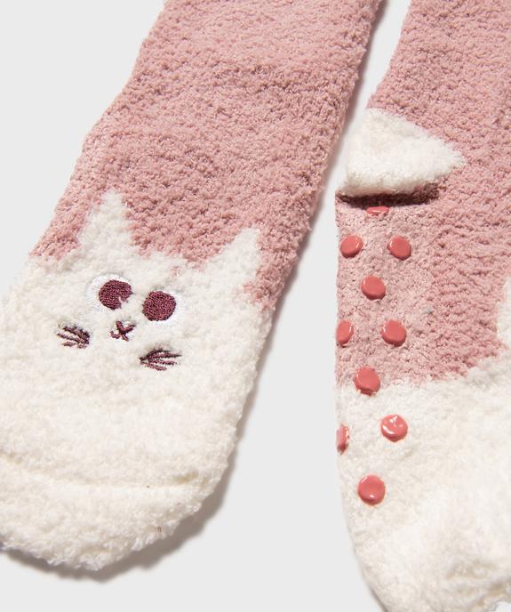 Chaussettes épaisses antidérapantes en maille chenille fille vue2 - GEMO 4G FILLE - GEMO
