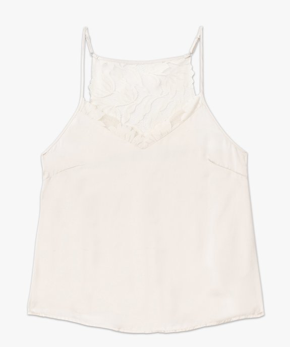 Débardeur lingerie en satin et dentelle femme vue6 - GEMO(HOMWR FEM) - GEMO