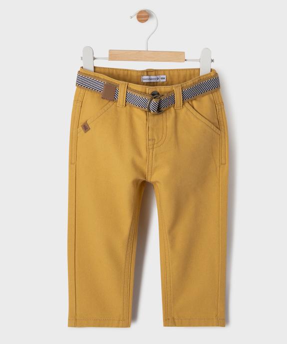 Pantalon en coton avec ceinture bébé garçon - LuluCastagnette vue1 - LULU CASTAGNETTE GEMO FOR GOOD - GEMO