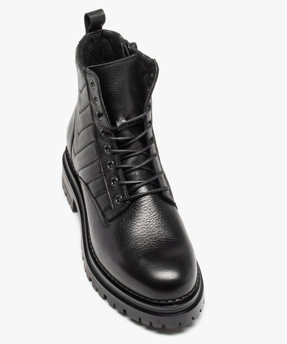 Bottines femme unies dessus cuir à semelle crantée - Tanéo vue5 - TANEO - GEMO
