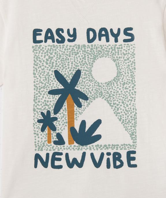 Tee-shirt manches courtes en jersey de coton avec col côtelé garçon vue3 - GEMO 4G GARCON - GEMO