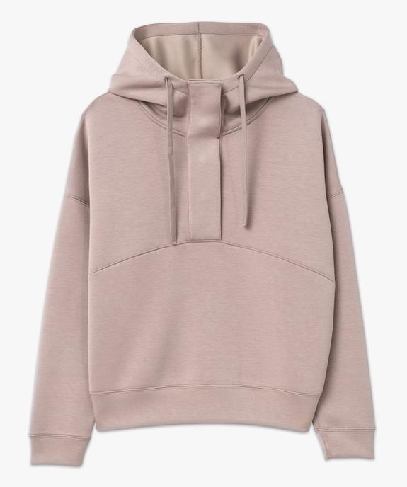 Sweat à capuche oversize en maille douce femme vue4 - GEMO(FEMME PAP) - GEMO