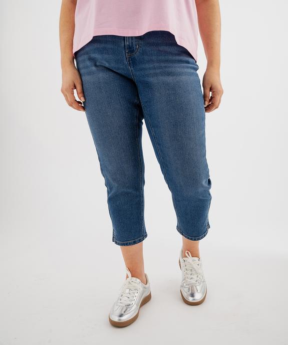Pantacourt en jean stretch coupe slim taille normale femme grande taille vue1 - GEMO (G TAILLE) - GEMO