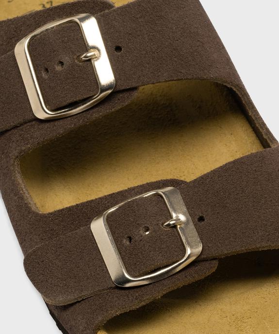 Sandales mules en cuir à semelle anatomique femme - Tanéo vue6 - TANEO - GEMO