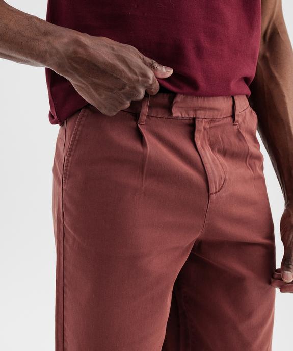 Bermuda chino regular en coton uni homme vue2 - GEMO 4G HOMME - GEMO