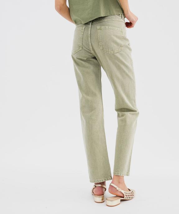 Jean droit en denim coloré 100% coton femme vue3 - GEMO(FEMME PAP) - GEMO