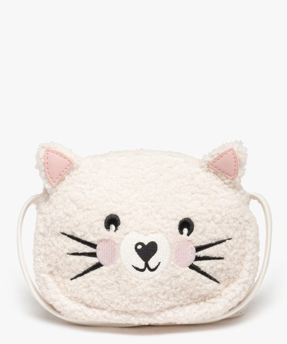 Sac à main fille en maille bouclette motif chat vue1 - GEMO (ENFANT) - GEMO