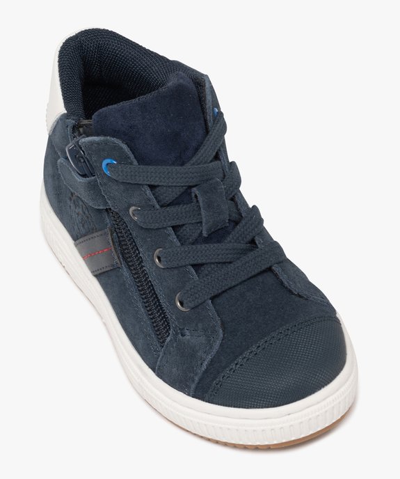 Baskets mid-cut dessus en cuir suédé à zip et lacets garçon - Buggy vue5 - BUGGY GEMO FOR GOOD - GEMO