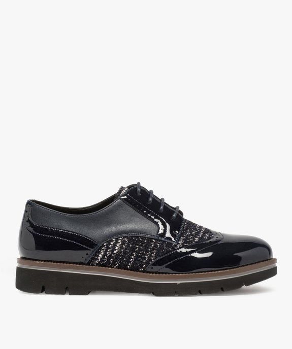 Derbies femme vernis et pailletés vue1 - GEMO (CASUAL) - GEMO