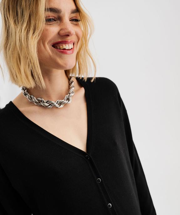 Pull col V en maille viscose fine et souple femme vue2 - GEMO 4G FEMME - GEMO