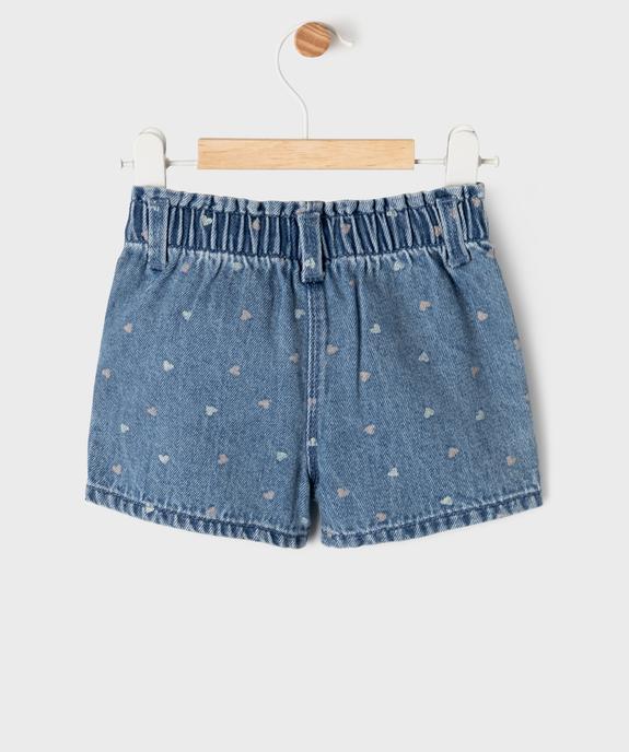 Short en jean à motifs coeurs avec taille ajustable bébé fille vue4 - GEMO(BEBE DEBT) - GEMO