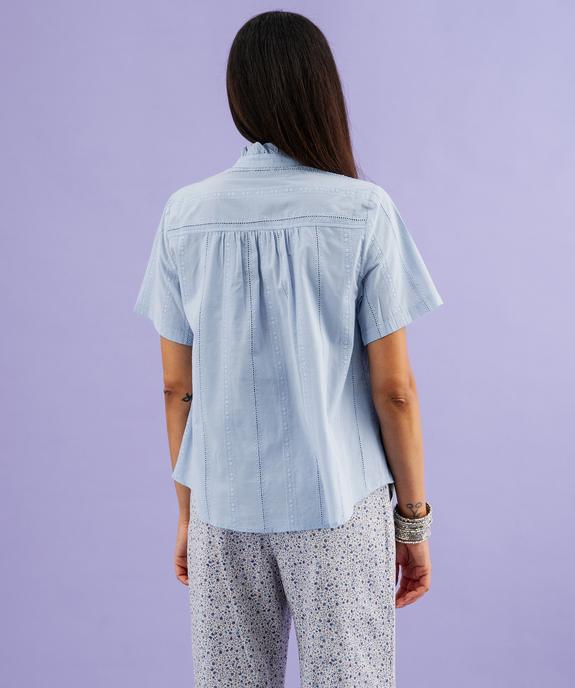 Blouse manches courtes en coton ajouré et brodé femme vue1 - GEMO(FEMME PAP) - GEMO