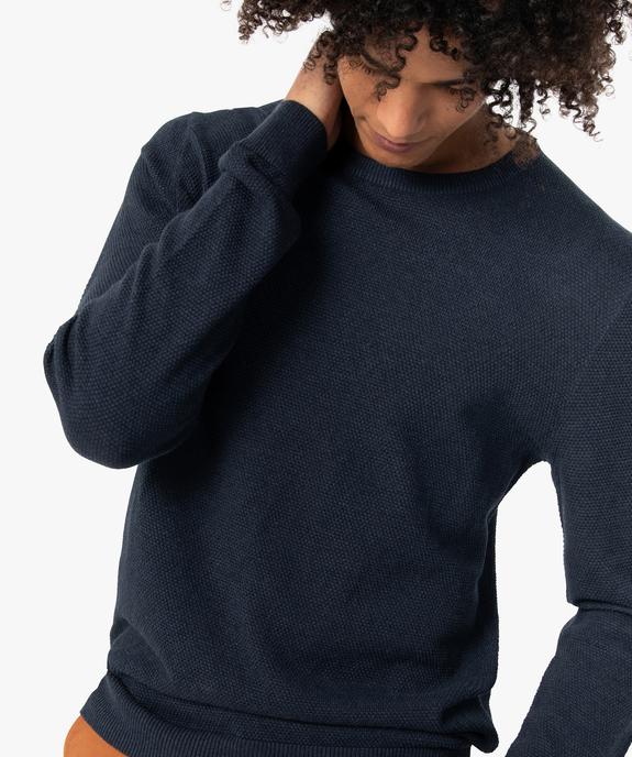 Pull homme en maille texturée vue2 - GEMO (HOMME) - GEMO