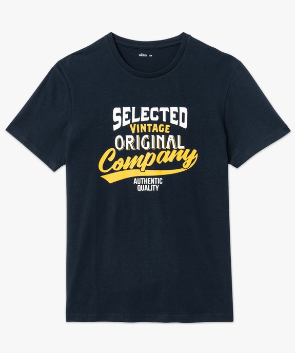 Tee-shirt à manches courtes avec inscription vintage homme vue4 - GEMO 4G HOMME - GEMO