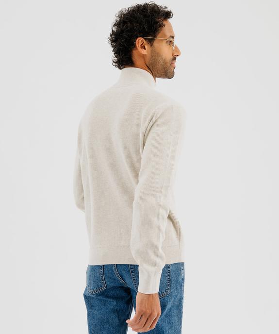 Pull en coton à col camionneur homme vue3 - GEMO (HOMME) - GEMO