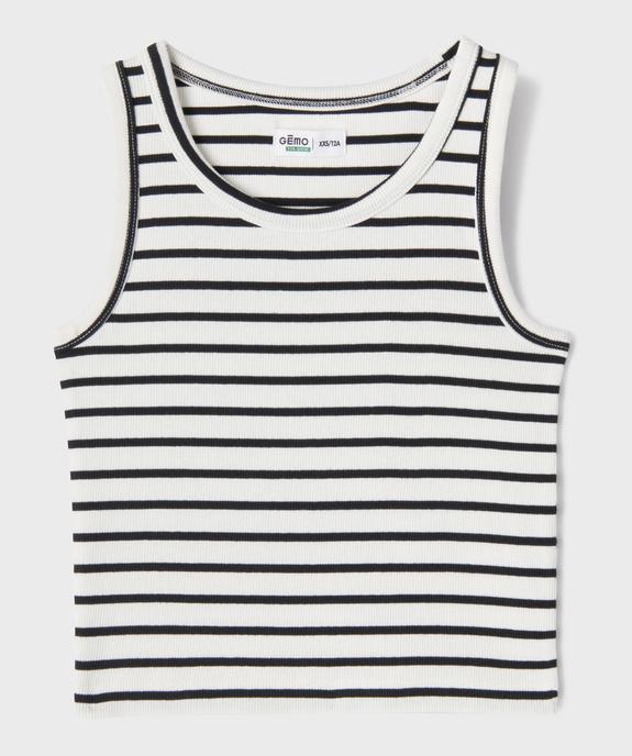 Débardeur rayé à col rond fille vue1 - GEMO 4G FILLE - GEMO