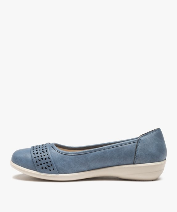 Ballerines femme confort unies à bride ajourée vue3 - GEMO 4G FEMME - GEMO