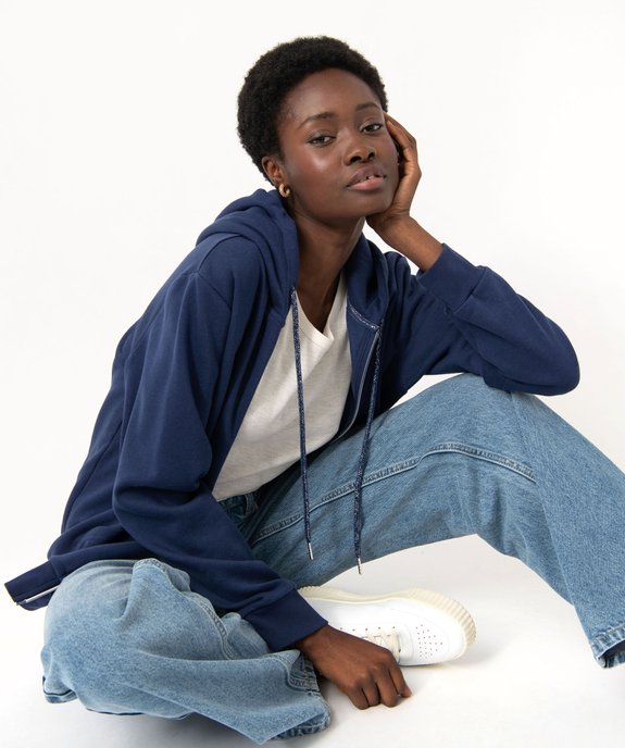 Sweat zippé à capuche avec intérieur molletonné femme vue1 - GEMO(FEMME PAP) - GEMO