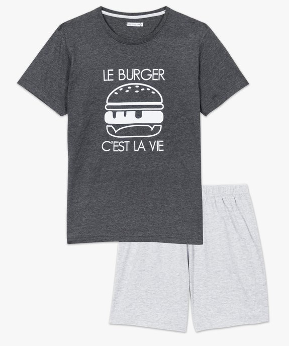 Pyjashort bicolore homme vue4 - GEMO 4G HOMME - GEMO
