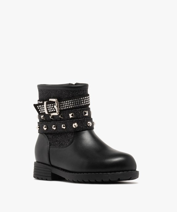 Boots fille à col clouté fantaisie strass et paillettes vue3 - LOVELY WINGS GEMO FOR GOOD - GEMO