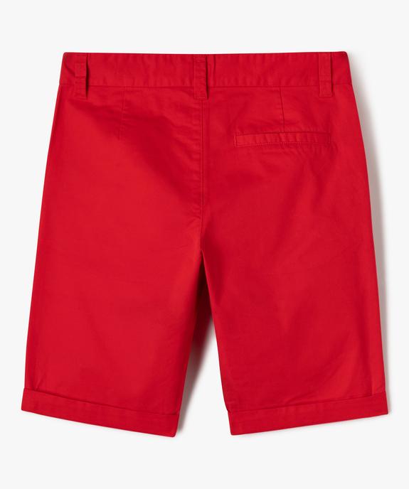 Bermuda en toile avec revers cousus garçon vue3 - GEMO (JUNIOR) - GEMO