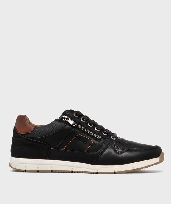 Baskets de ville à lacets et zip homme vue1 - URBAN STEPS - GEMO