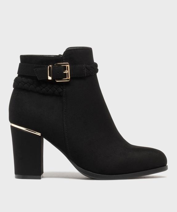 Boots en suédine à talon haut et fermeture zippée femme vue1 - VALENTINA BALDANO GEMO FORGOOD - GEMO