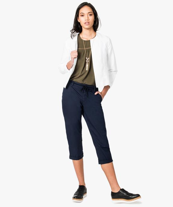Veste en lin à col rond  vue5 - GEMO(FEMME PAP) - GEMO