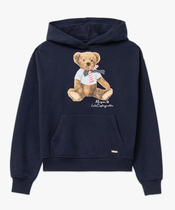 Sweat à capuche imprimé en molleton doux femme - LuluCastagnette vue4 - LULUCASTAGNETTE - GEMO