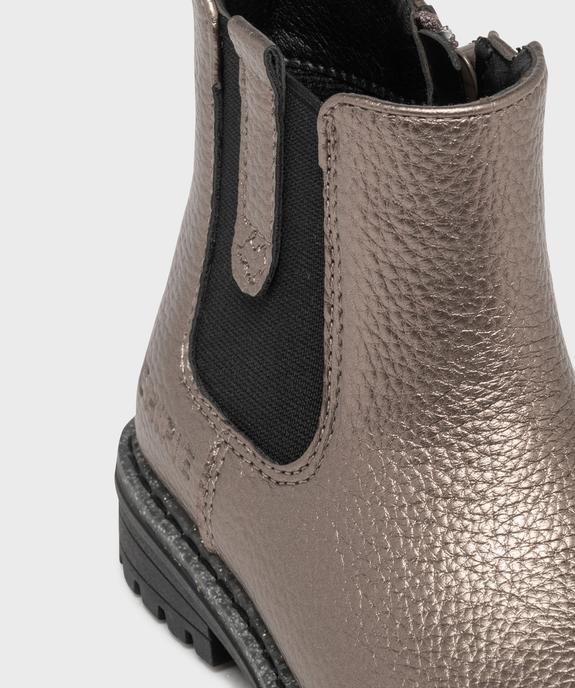 Chelsea boots zippées et métallisées fille - Chipie vue6 - CHIPIE - GEMO