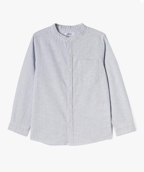 Chemise manches longues à col mao et rayures garçon vue6 - GEMO (ENFANT) - GEMO
