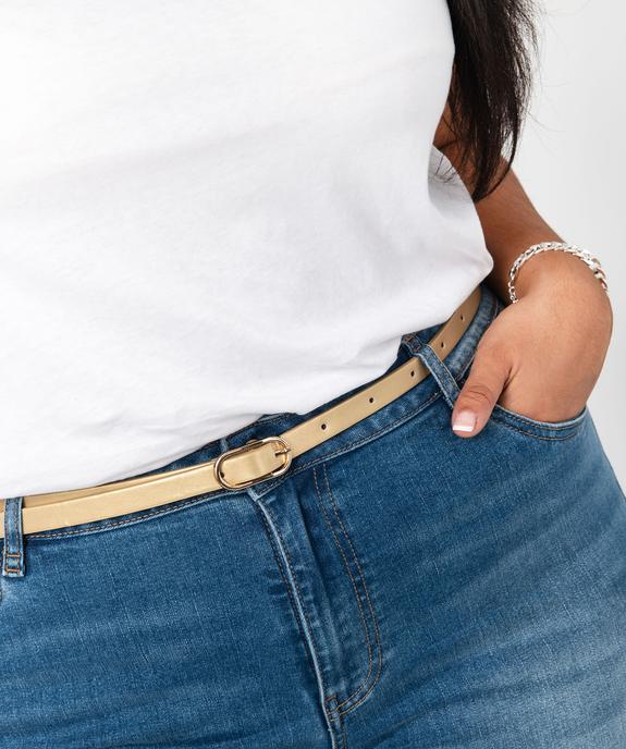 Jean bootcut délavé avec ceinture dorée femme grande taille vue2 - GEMO 4G GT - GEMO