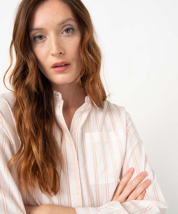 Chemise femme légères à rayures ajourées vue2 - GEMO(FEMME PAP) - GEMO