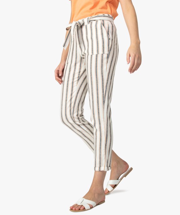 Pantalon femme rayé vue1 - GEMO(FEMME PAP) - GEMO