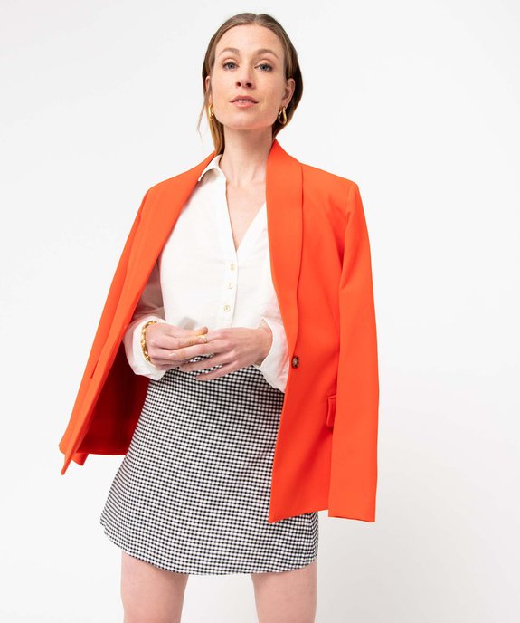 Chemise femme avec col boutonné contenant du lin vue6 - GEMO 4G FEMME - GEMO
