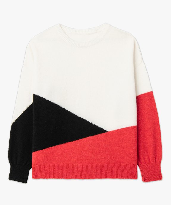 Pull à col rond à motifs graphiques femme grande taille vue4 - GEMO (G TAILLE) - GEMO