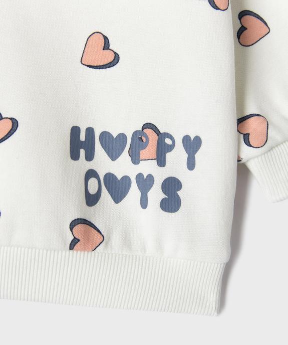 Sweat molletonné avec motifs bébé fille vue3 - GEMO 4G BEBE - GEMO