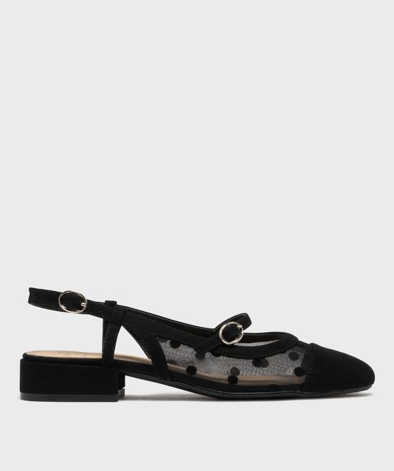 Escarpins sling-back en résille à talon plat femme - Follow Me vue1 - FOLLOW ME - GEMO