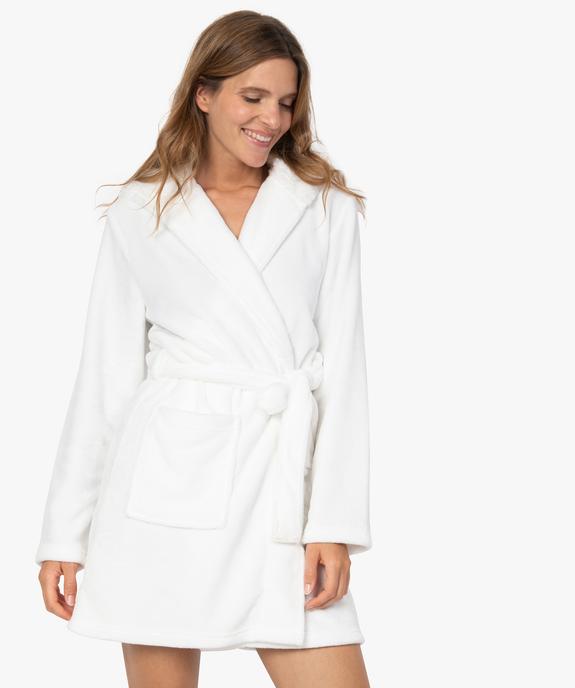 Peignoir femme avec capuche et ceinture vue1 - GEMO(HOMWR FEM) - GEMO
