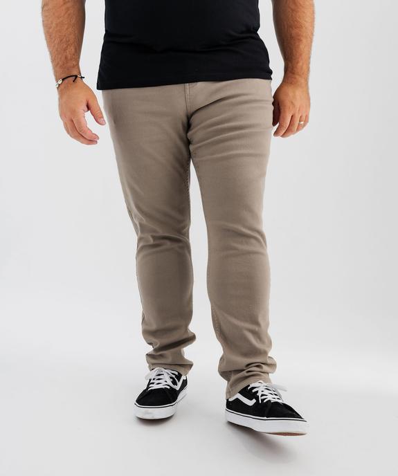 Pantalon en coton coupe Slim homme vue9 - GEMO 4G HOMME - GEMO