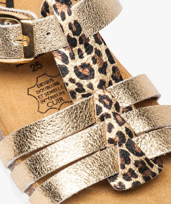 Sandales confort en cuir à motif léopard vue6 - GEMO (ENFANT) - GEMO