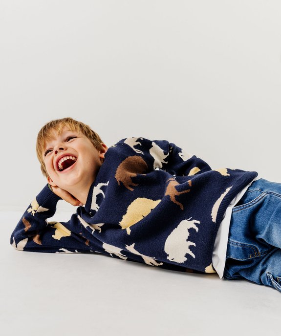 Pull à motifs animaux garçon vue1 - GEMO (ENFANT) - GEMO