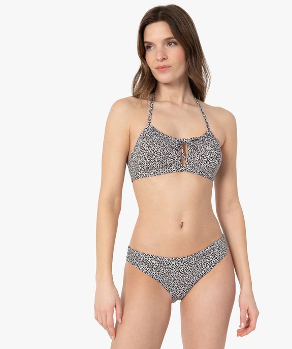 Haut de maillot de bain femme imprimé forme brassière vue3 - GEMO (PLAGE) - GEMO