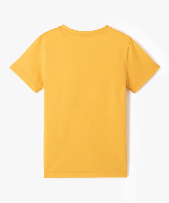 Tee-shirt à manches courtes en coton uni garçon vue3 - GEMO (ENFANT) - GEMO