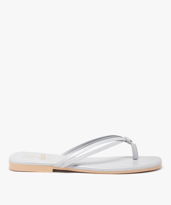 Tongs femme à talon plat unies et fines brides nouées vue1 - GEMO (CASUAL) - GEMO